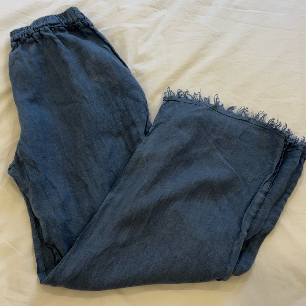 Blue linen pants